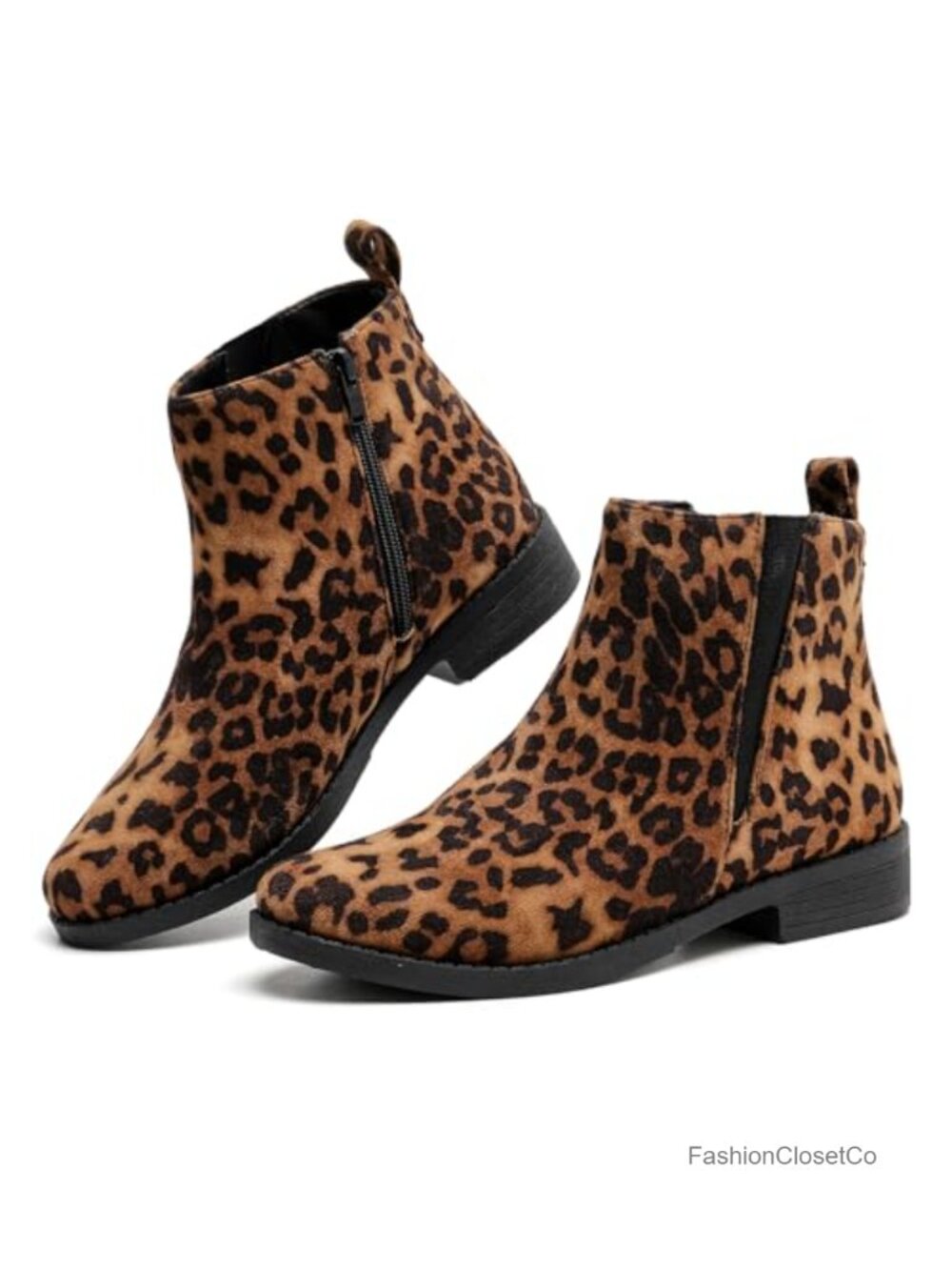 Suede Chelsea Boots Low Heel Women Ankle Booties Slip On
